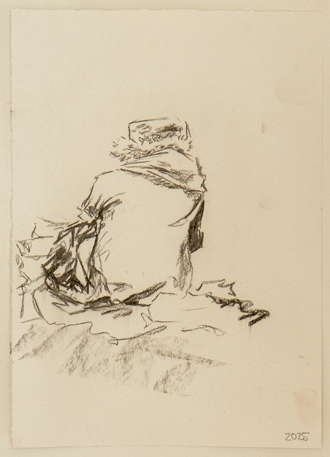 Quick life drawing sketch - staring out to sea