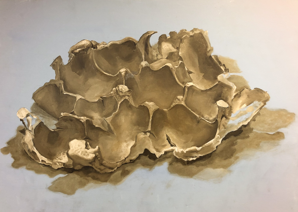 Final oil painting of plaster cast.